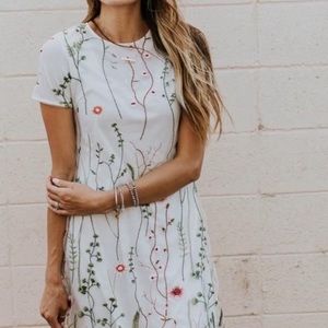 Roolee Medium Floral Embroidery Organza Dress